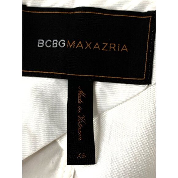 Y2K Vtg BCBGMAXAZRIA XS White Tie Waist Blouse RH10461 GUC Long Sleeve - Picture 6 of 11